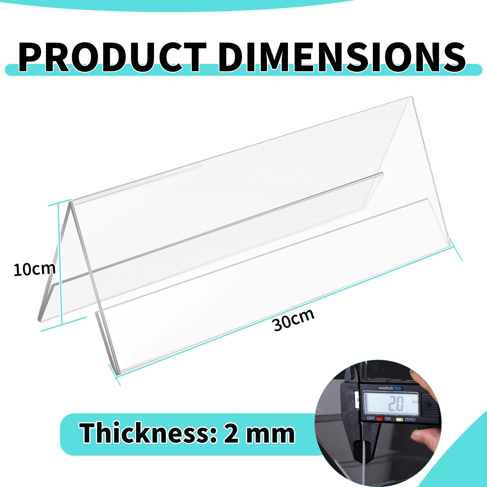 SWAWIS 20 sztuk akrylowych tabliczek z nazwiskiem, 30 x 10,5 cm, przezroczyste tabliczki na nazwisko, kształt dachu, akrylowe, uchwyty na etykiety, na konferencję, wesele, biurko