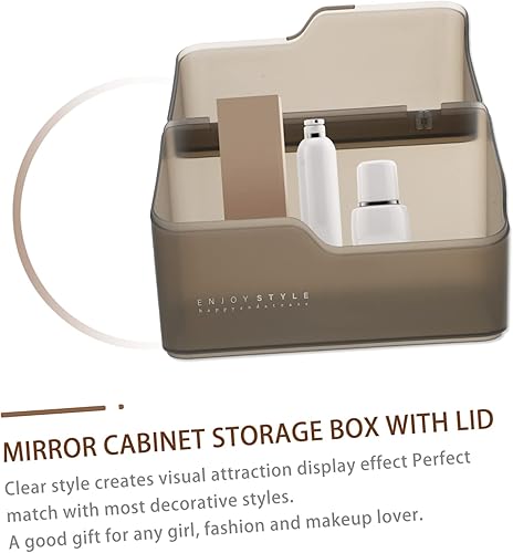 Miniatura 3 de minkissy Caja negra cosmética para dormitorio espejo para organizador de almacenamiento estuche diverso joyero exhibición lápiz labial tapa de