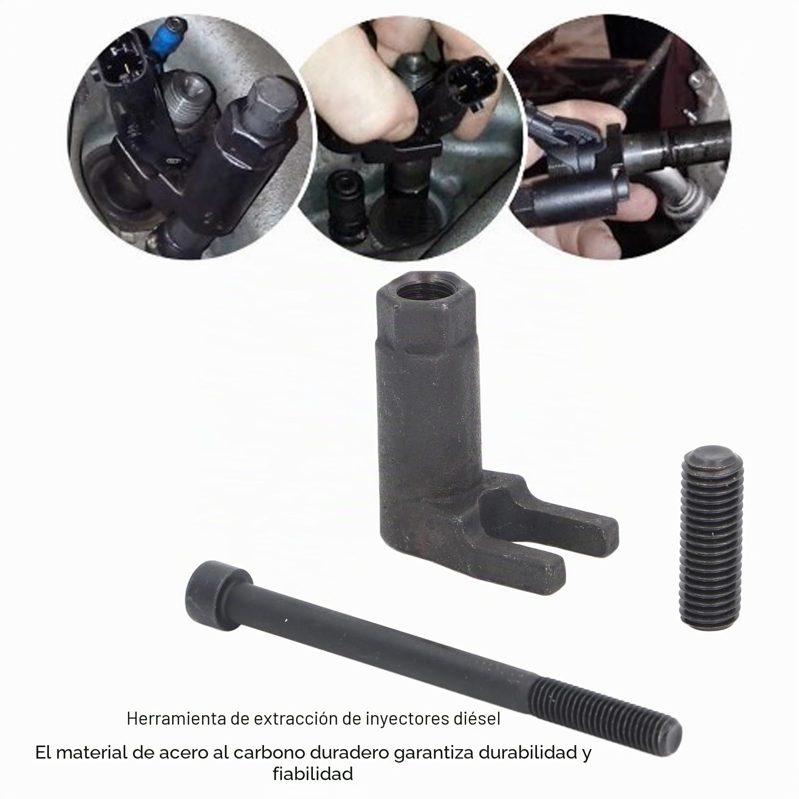 Herramienta de Extracción de Inyector Diésel, Kit de Extractor de Inyector de Acero de Desmontaje Eficiente para Automóviles y Camiones