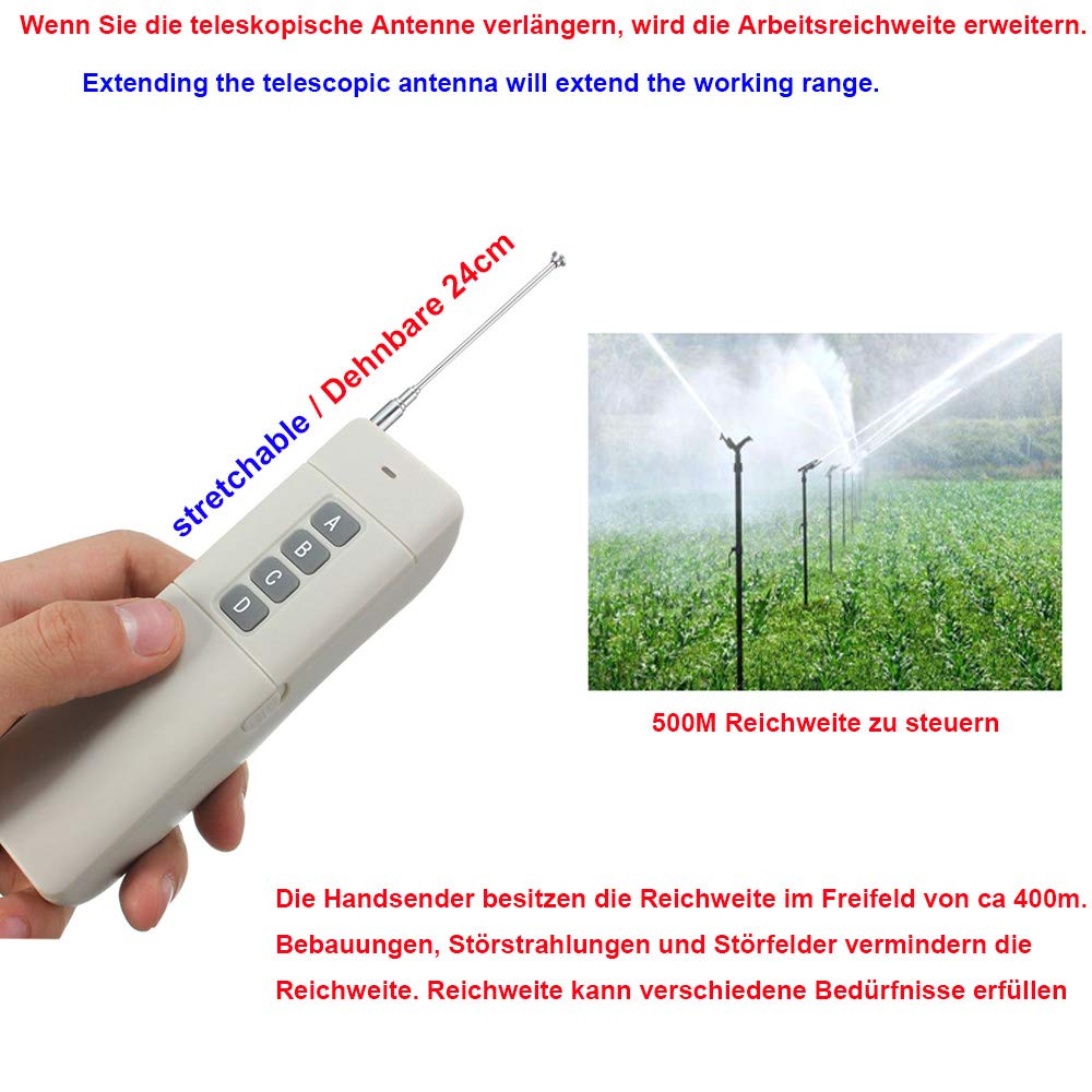 EU 6*Funksteckdosen unabhängig 300m 400m 500m Reichweite 1500W 433MHz set Steckdose mit Fernbedienung Funkfernbedienung schaltbare funkschalter außen outdoor Gartenleuchte aussenbereich 10A Relais
