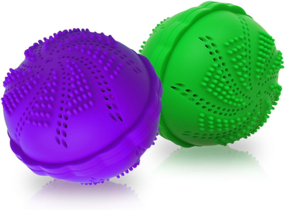 Laundry Balls Set, Natural Non-Chemical Detergent Wash Balls for Washing Machine Eco Friendly Washer Ball, Set of 2