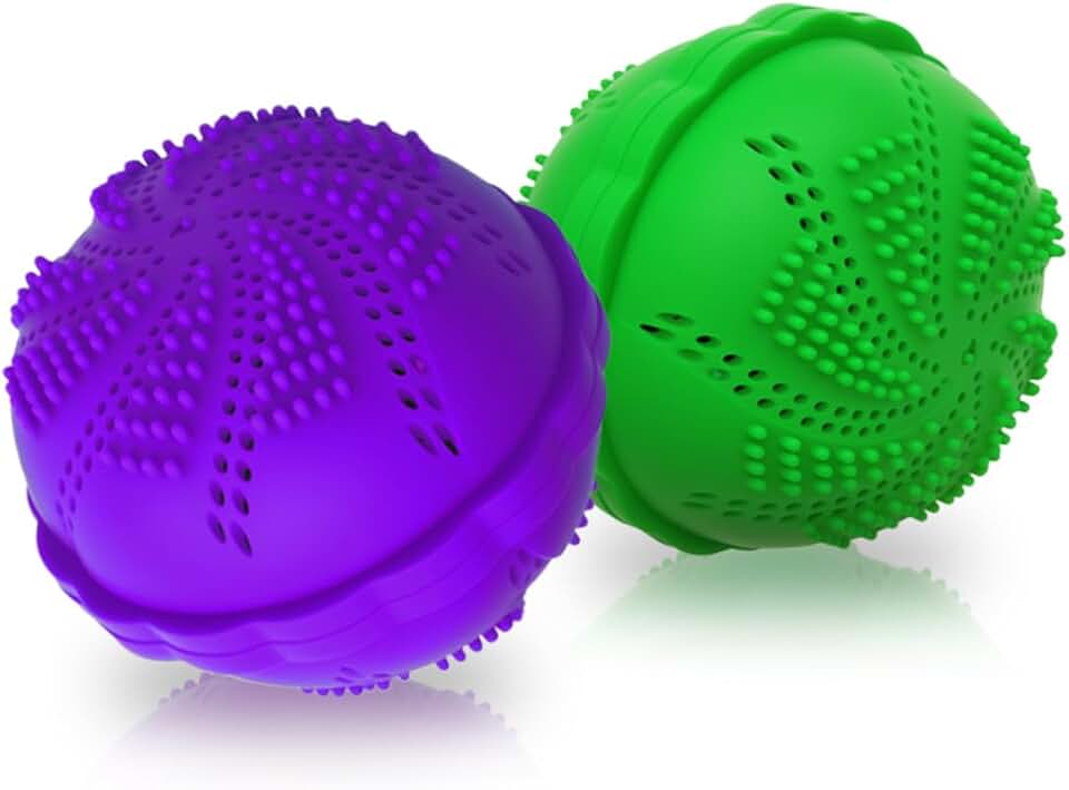 Laundry Balls Set of 2, Eco-Friendly Washer Balls for Washing Machine, Natural Detergent Alternative for Household Cleaning, Gentle for Clothes and Family Fabrics, Reusable Ceramic Wash Balls