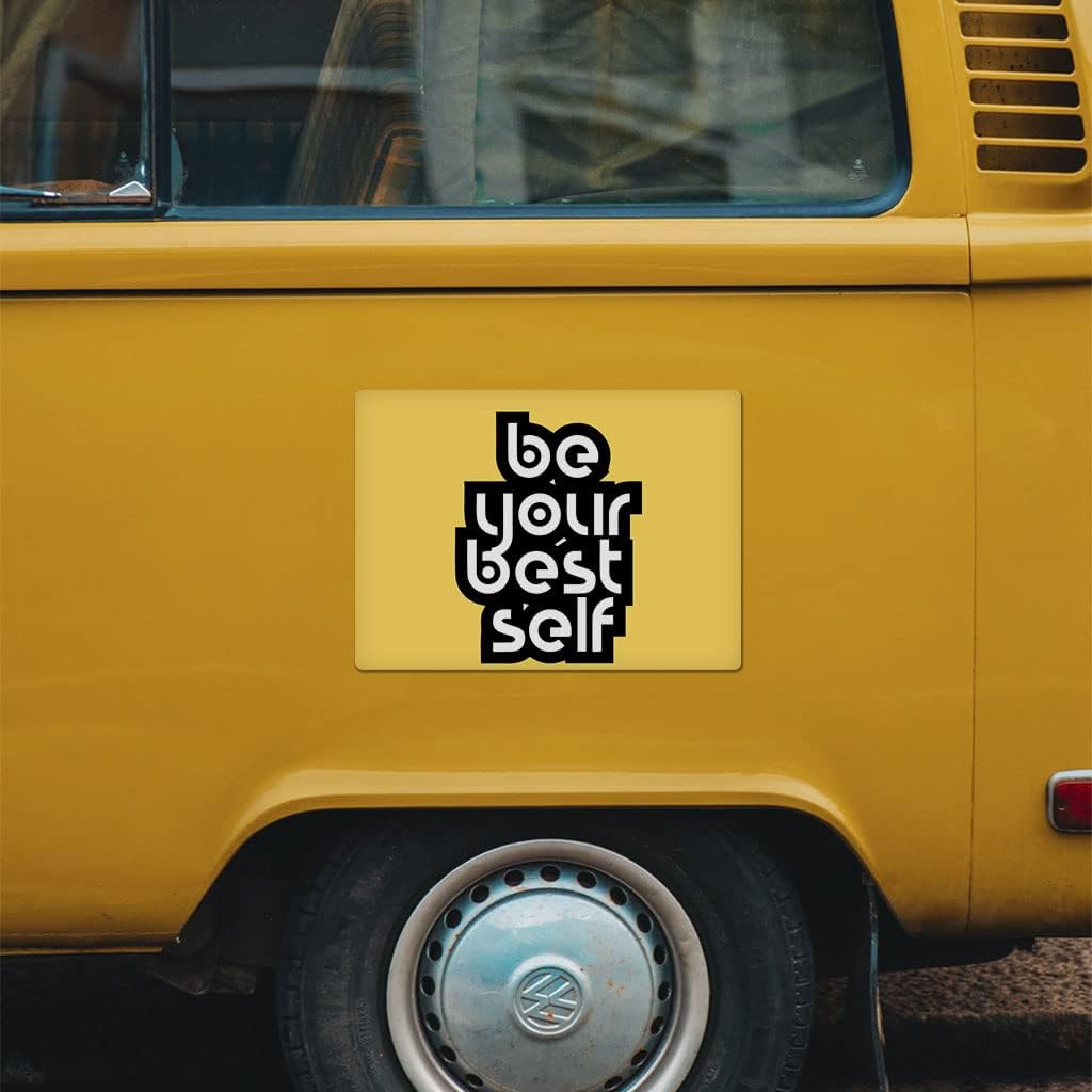 Be Your Best Self Car Magnet 2 PCS - Quotes Car Magnet - Cool Design Sticker