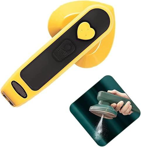 Mini plancha de vapor profesional portátil para ropa, mini plancha de viaje para el hogar y viajes (amarillo), 7.2 x 2.56 x 1.97 pulgadas