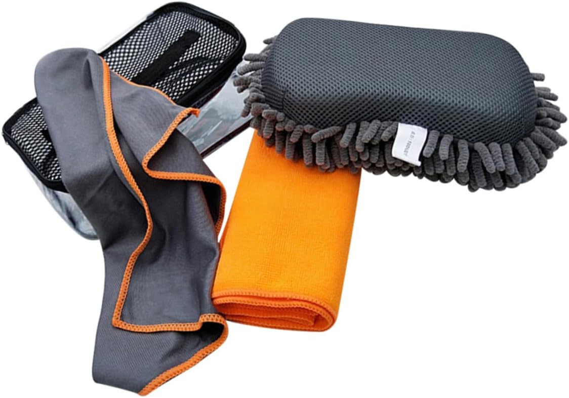 Mobestech Auto Detailing Kit Set with Ultra-Absorbent Cloth and Car Wash Sponge for Car Cleaning Drying and Polishing for Home and Automotive Use