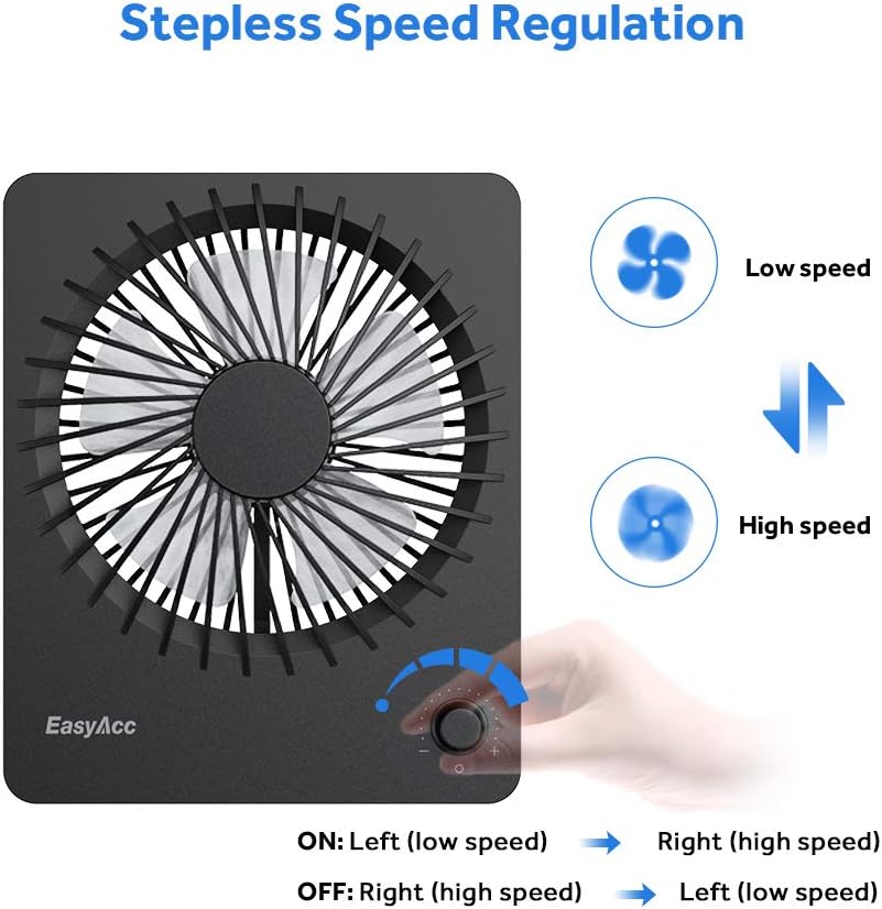 Black Portable Battery Operated Desk Fan with Tilt