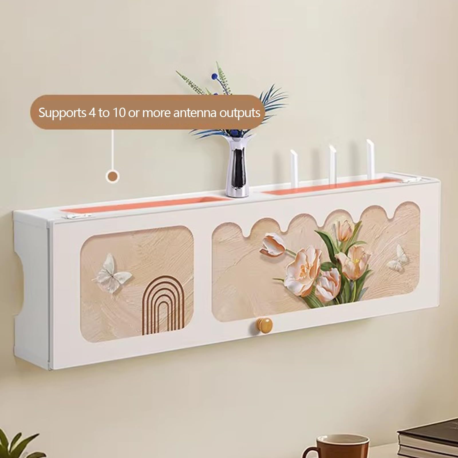 Armadio portaoggetti per router, mensola decorativa da parete per la gestione dei cavi in casa, ufficio, soggiorno
