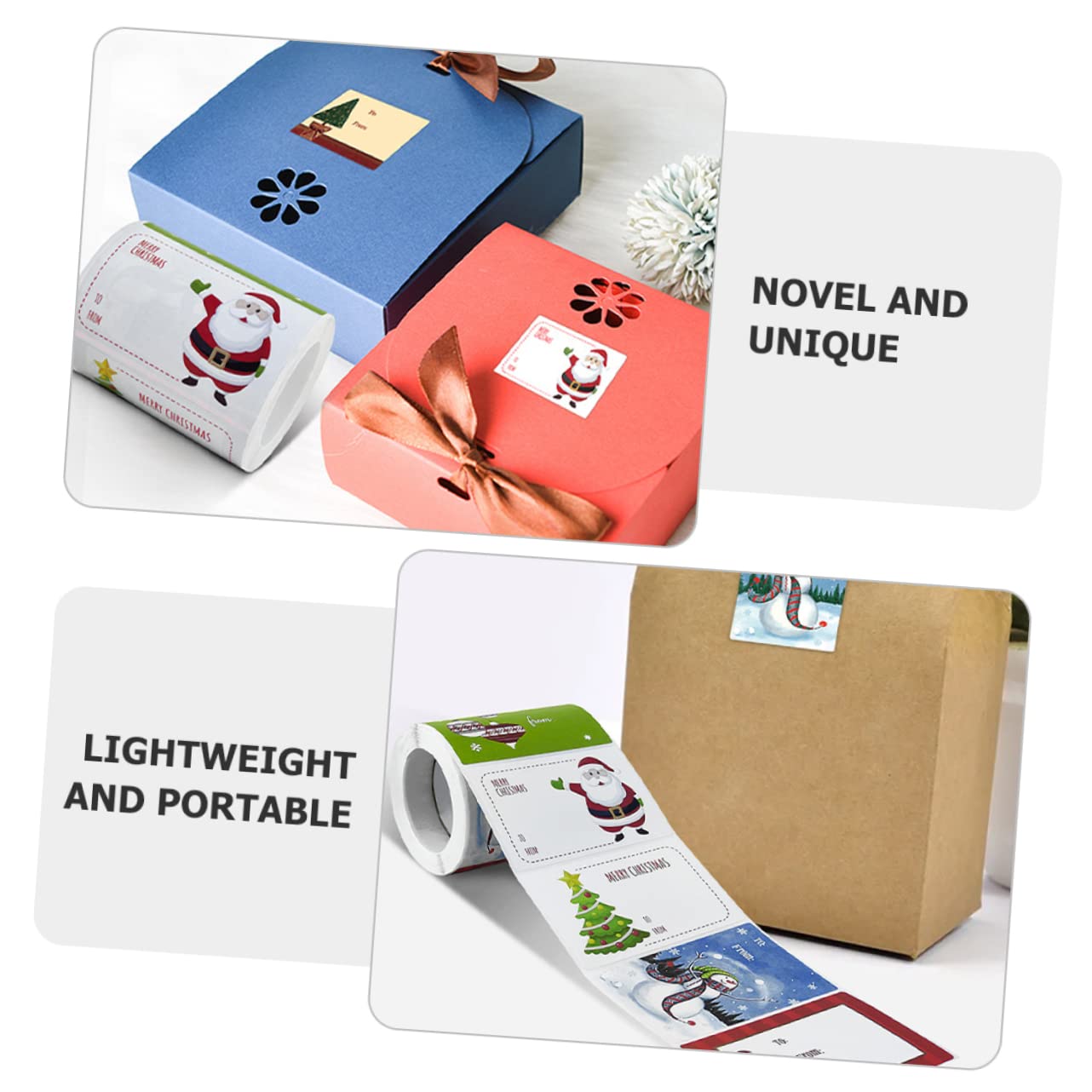 SHINEOFI 6rotoli Adesivi Natalizi Etichette Autoadesive Per e Stickers Per e Decorazioni Per