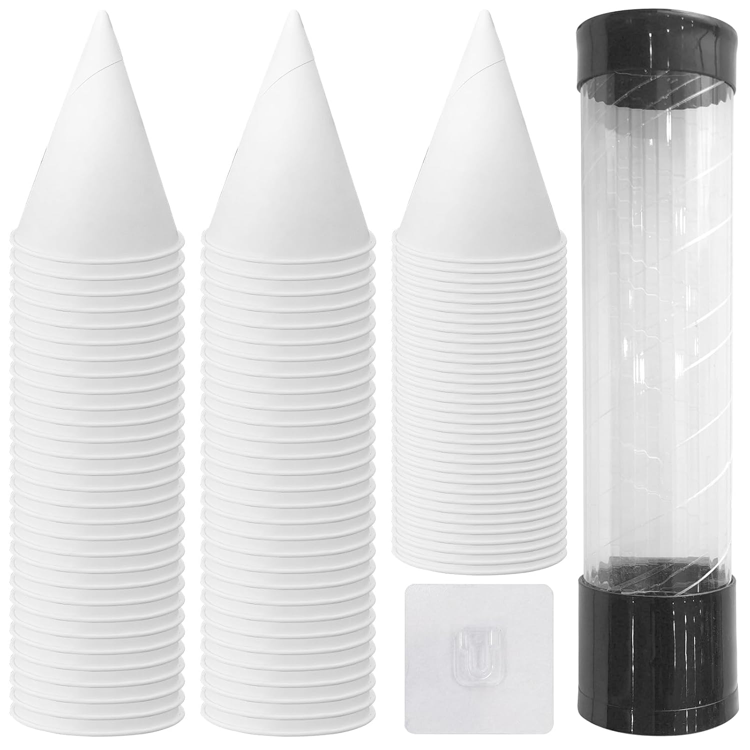 100 Pack Disposable Engine Oil Funnels for Automotive Use | 3.7oz Leak-Proof Paper Funnels + Large Cup Holder | Heavy-Duty Design for Car, Motorcycle, Truck Maintenance | Ideal for DIYers