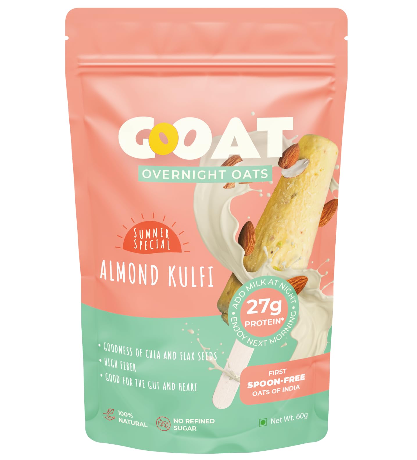 See full amazon price history chart for GoOAT - Almond Kulfi (27g Protein) Overnight Oats (Pack of 3) | No Refined Sugar | Gluten Free | 100% Natural Breakfast Cereal | Spoonfree Oatmeal GoOAT - Almond Kulfi (27g Protein) Overnight Oats (Pack of 3) | No Refined Sugar | Gluten Free | 100% Natural Breakfast Cereal | Spoonfree Oatmeal (B0D83BFC5Q) Amazon Price History, Amazon Price Tracker