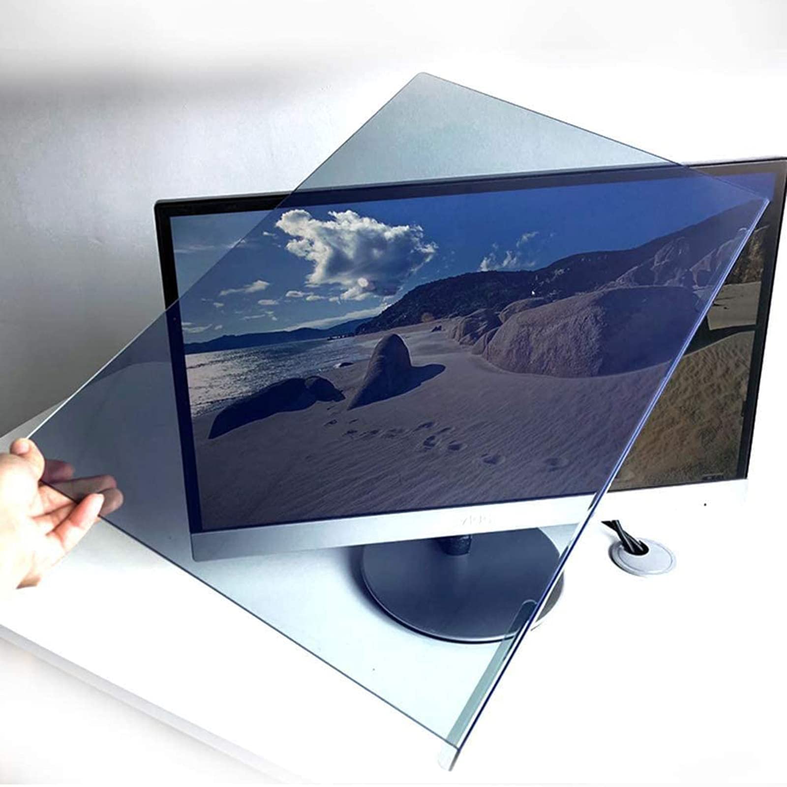 AIZYR Pannello di Protezione dello Schermo Anti Luce Blu Pellicola Filtrante Protettiva Acrilica Appesa per Il Display del Computer da 23-24 Pollici Proteggi La Vista