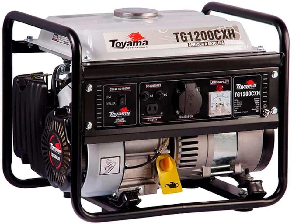 GERADOR TOYAMA GASOLINA TG1200CXH MONOFASICO 220V 1100W PARTIDA MANUAL COM SENSOR DE OLEO