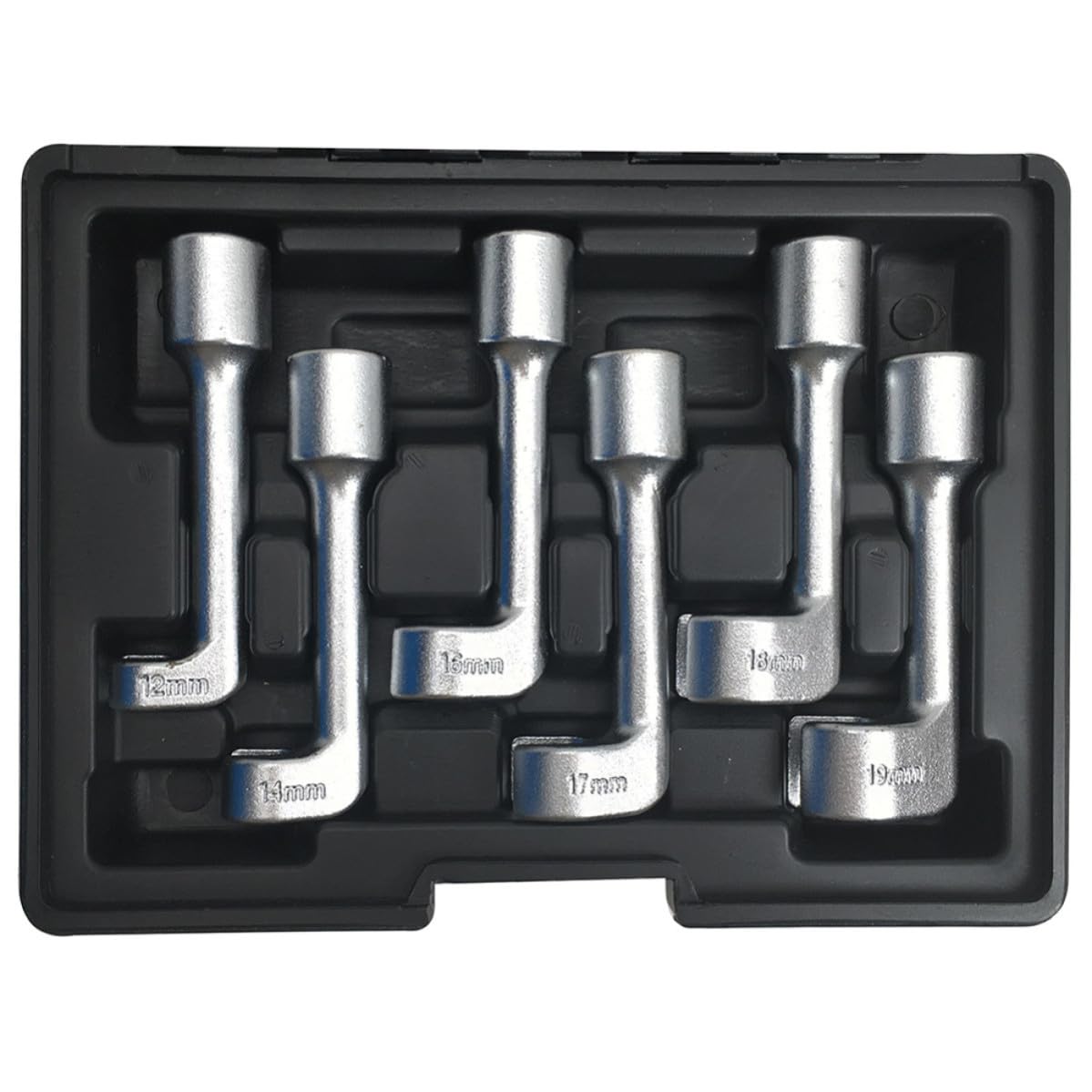 VALICLUD Acero Llave Tipo L 1/2 Dr 12, 14, 16, 17, 18, 19mm 6 Piezas Llave Inglesa de Boca Abierta para Inyector para Vehículo y Mecánicos Profesionales