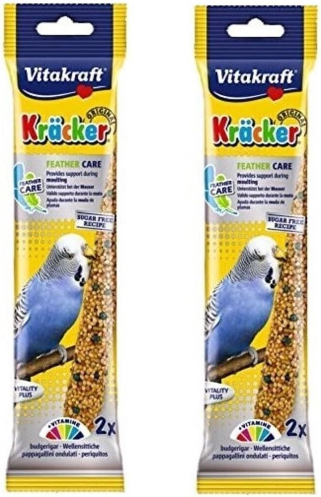 x2 VITAKRAFT Feather Care Honey & Sesame Sticks 2pk Kracker Boredom Breaker