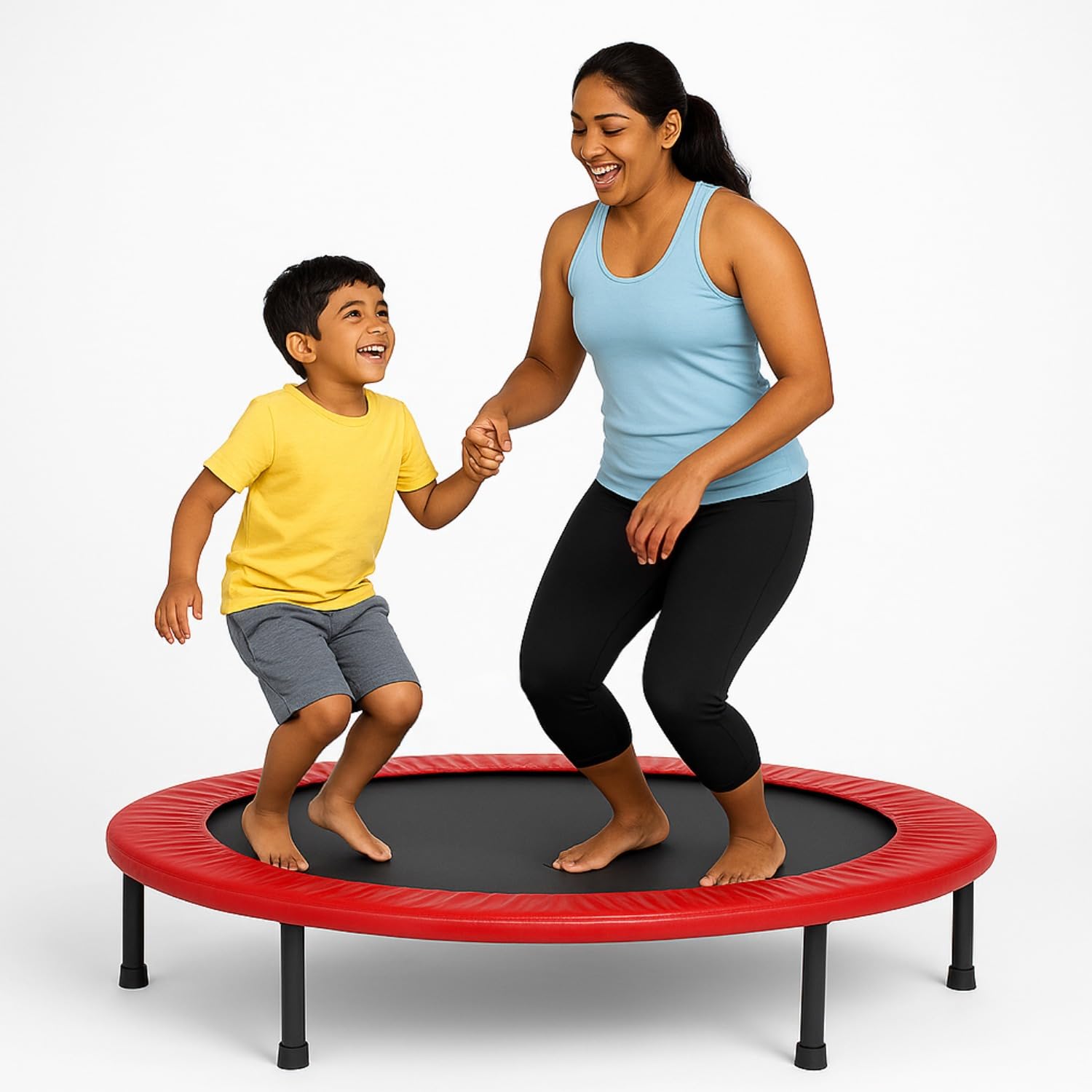 Shopster 60-Inch Trampoline for Kids & Adults, Indoor & Outdoor Exercise Rebounder, Cushioned Foam Edge, High Bounce, Safe & Spacious Jumping (Weight Capacity- 100 Kgs)