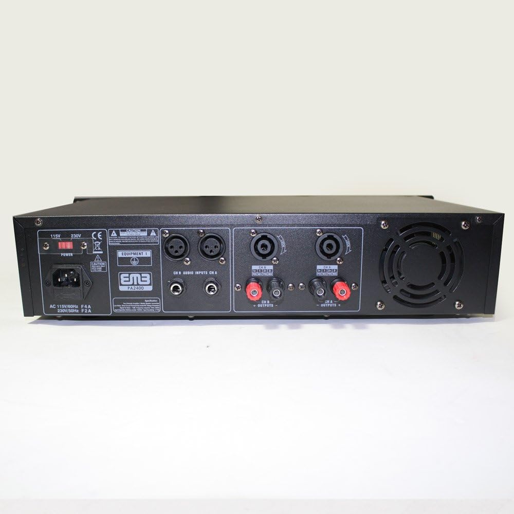 EMB Pro - PA2400 - Rack Mount Professional Power Amplifier - 1200 Watts PA Band Club