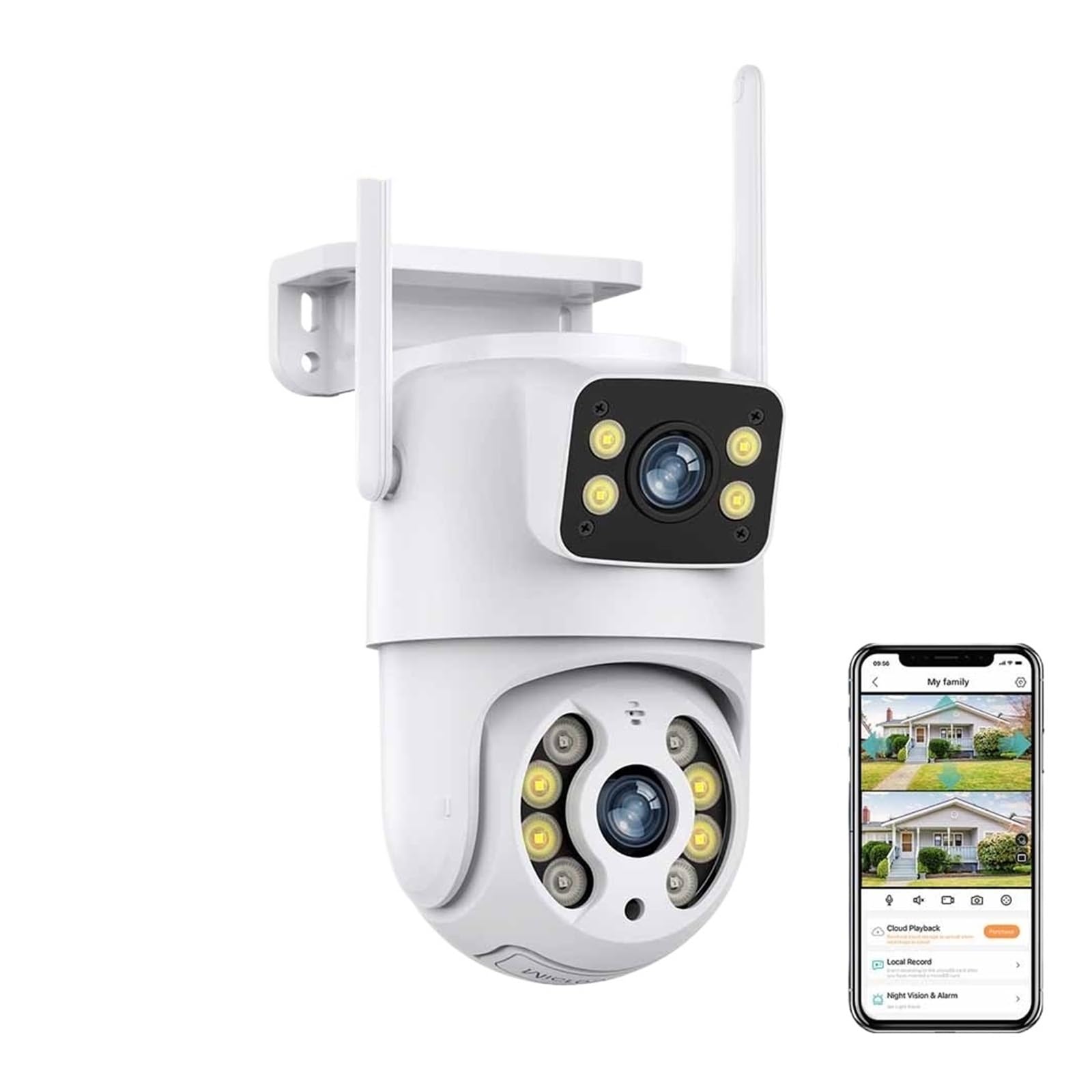 JVDDI 6MP Dual Lens WiFi IP Camera Outdoor Wireless Home Security CCTV Video Surveillance Human Detect Dual Screen(ADD 128G)