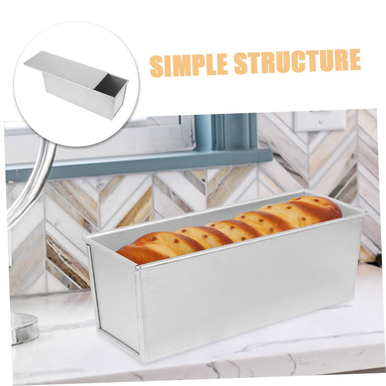 ULTECHNOVO Toastkasten aus Aluminiumlegierung Antihaftbeschichtet Backform mit Deckel für Toastbrot Backzubehör Küchenform