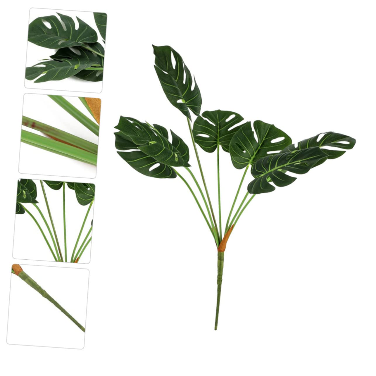 Cabilock 3stücke Künstliche Monstera Realistische Dekoration Für Wohnzimmer Hochzeit Wiederverwendbare Grüne Pflanzenornamente Für Innenräume Köpfe Im Bund
