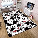 XuJinzisa Alfombra De Mickey Minnie De Disney, Alfombra Antideslizante para Niños del Pato Donald, Alfombra para El Área del Dormitorio De Los Niños, Decoración del Hogar, 120X120Cm N3004