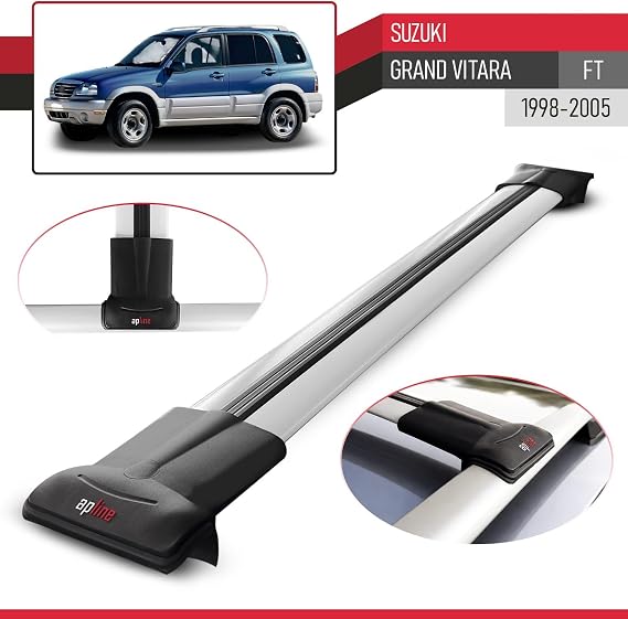 Suzuki Grand Vitara (FT) 1998-2005 Arası ile Uyumlu FLY Model Ara Atkı Tavan Barı Gri 2 Adet