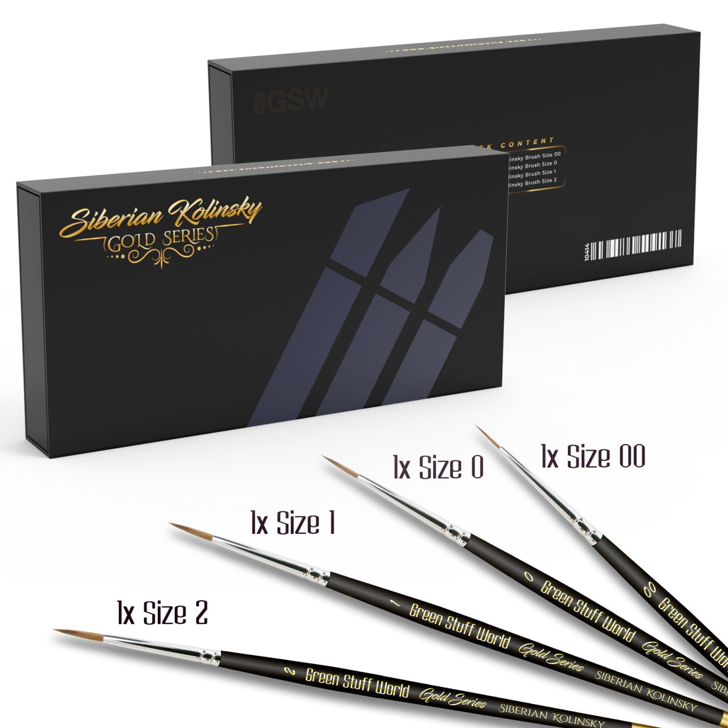 Kolinsky Premium Gold Series - Juego de 4 pinceles