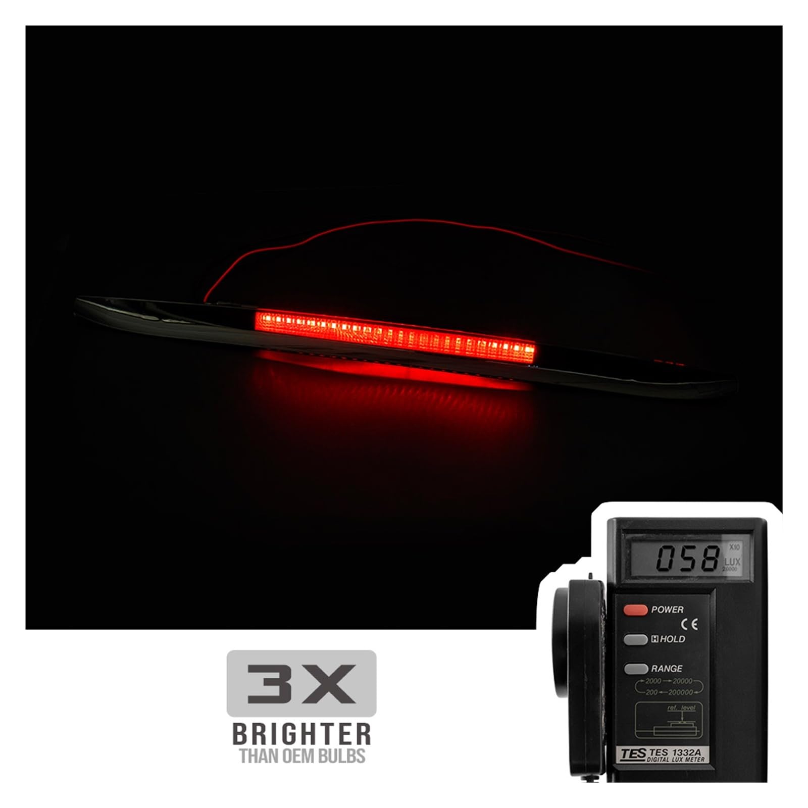 Dla Porsche Boxster 986 1997-2004 wędzony samochód trzecie trzecie światło hamowania LIGHT lampa stop tylna tylna lampka sygnalizacyjna(Red)