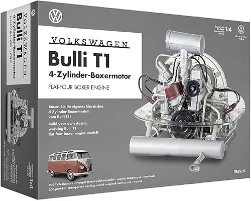 Franzis VW Bus Bulli T1 - Kit de modelo de motor tipo bóxer con manual oficial del coleccionista