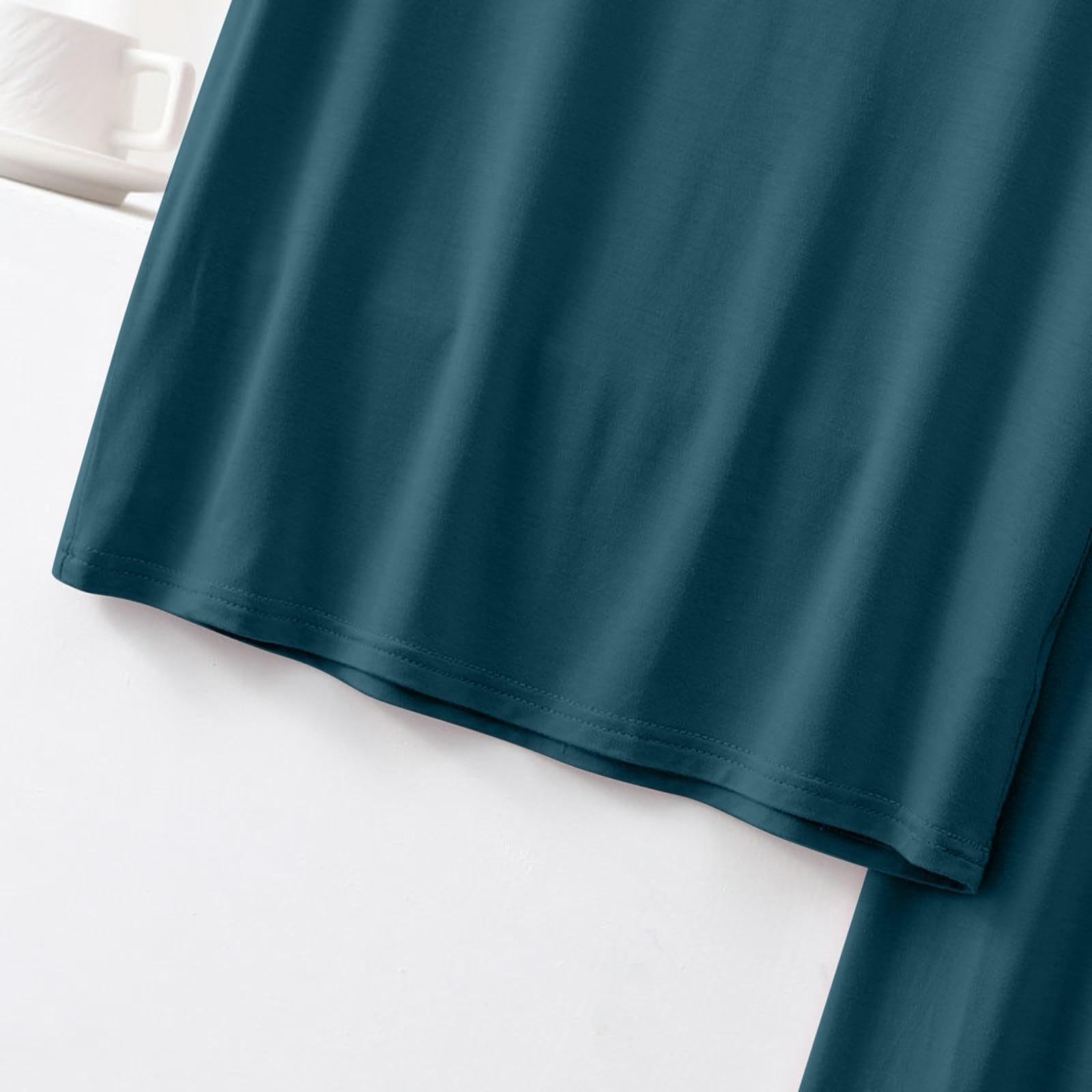 Pijama de mujer de verano corto sexy, pijama para mujer, algodón muy grande | Noche de cuello sastre Camisas de noche Albornoces Caraco Talla Elástica Slacks Suave / Suave Conjunto Pijama Sudadero