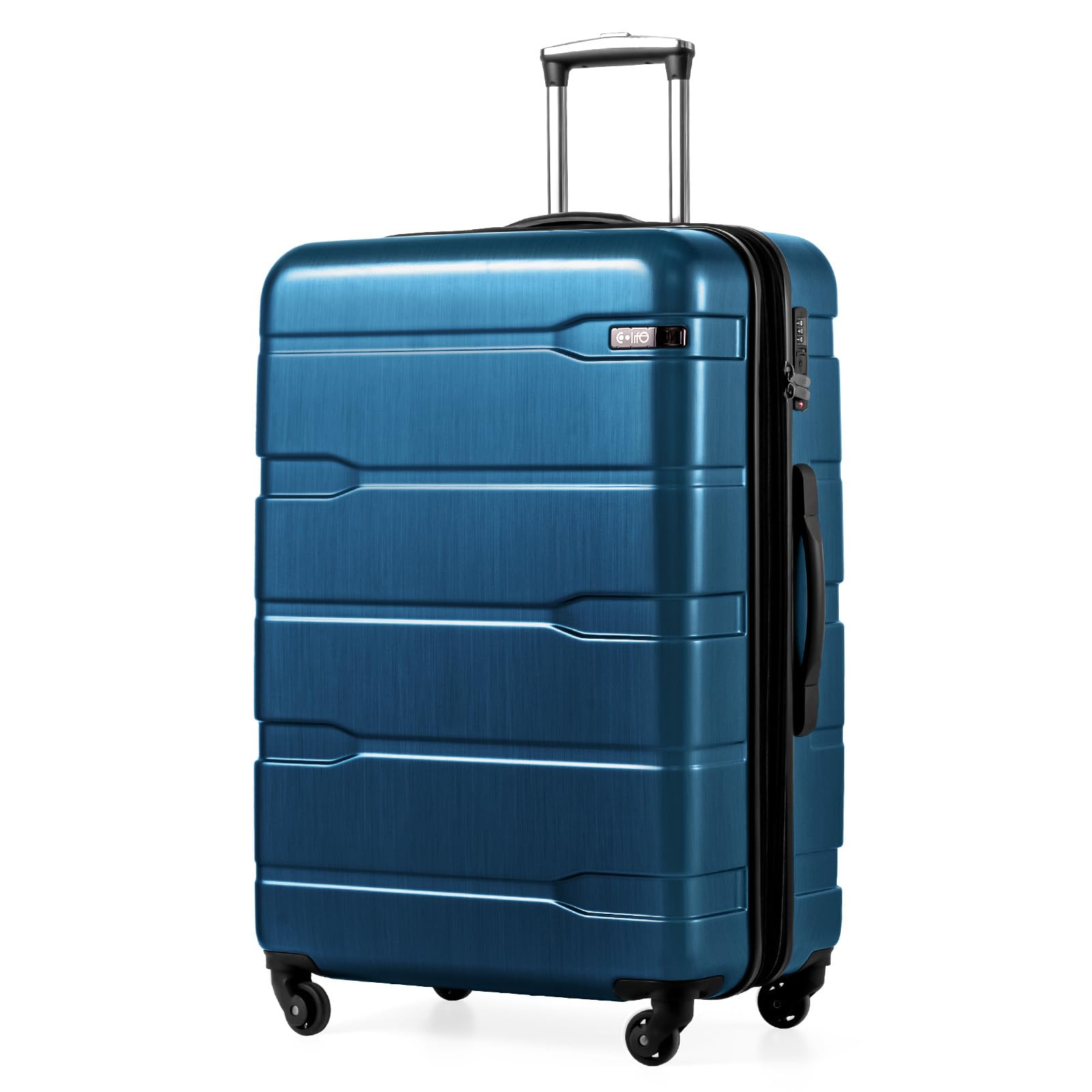 Expandable Large Checked Luggage Hardside PC+ABS Suitcase with TSA Lock, Lightweight Rolling Carry On with Spinner Wheels(Caribbean Blue, 28in)