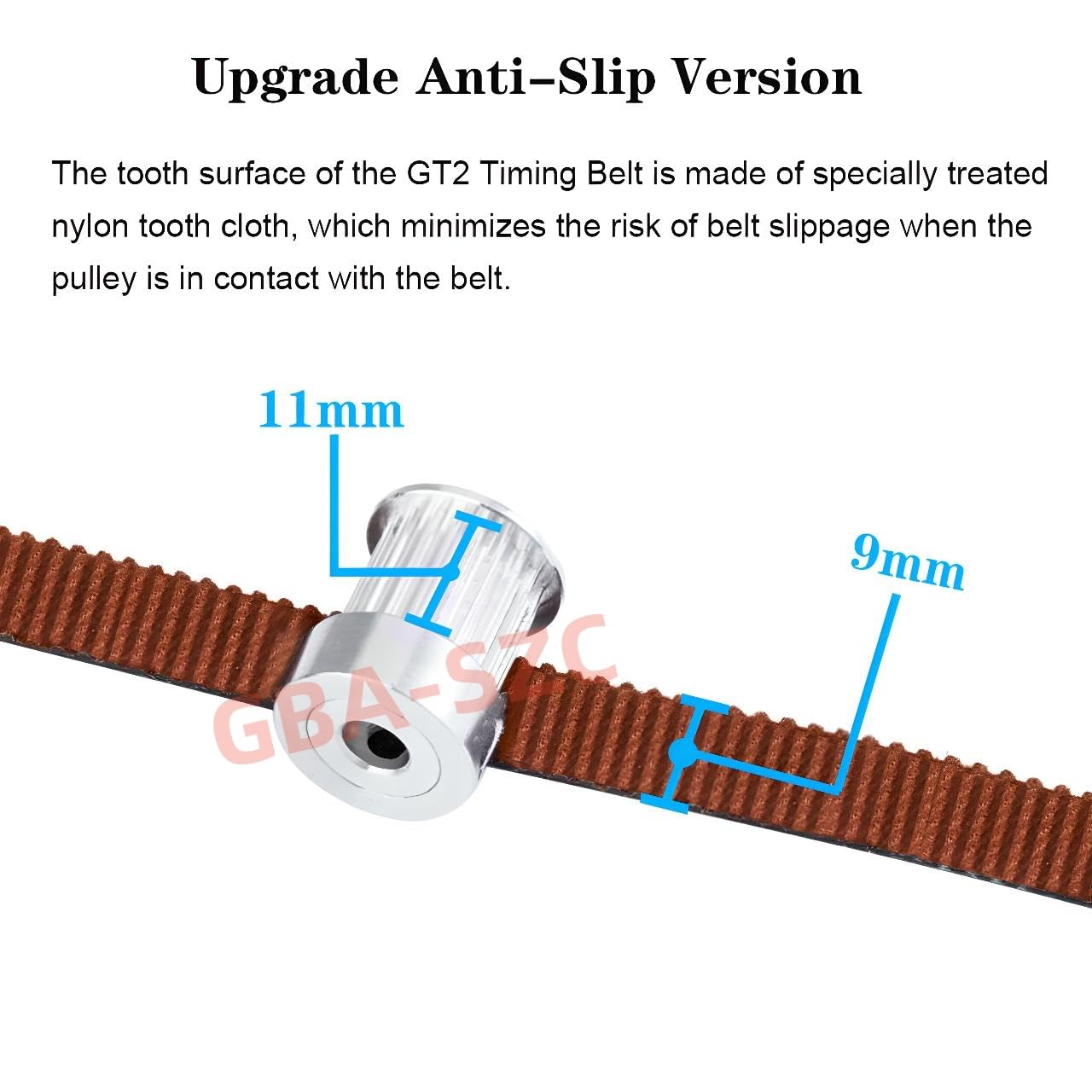 GT2 Timing Belt 9mm,3D Printer Open GT2 Timing Belt 9mm Width,Upgrade Nylon Tooth Surface Non-Slip Version for Voron 2.4 and Other 3D Printers,CNC.(10m)