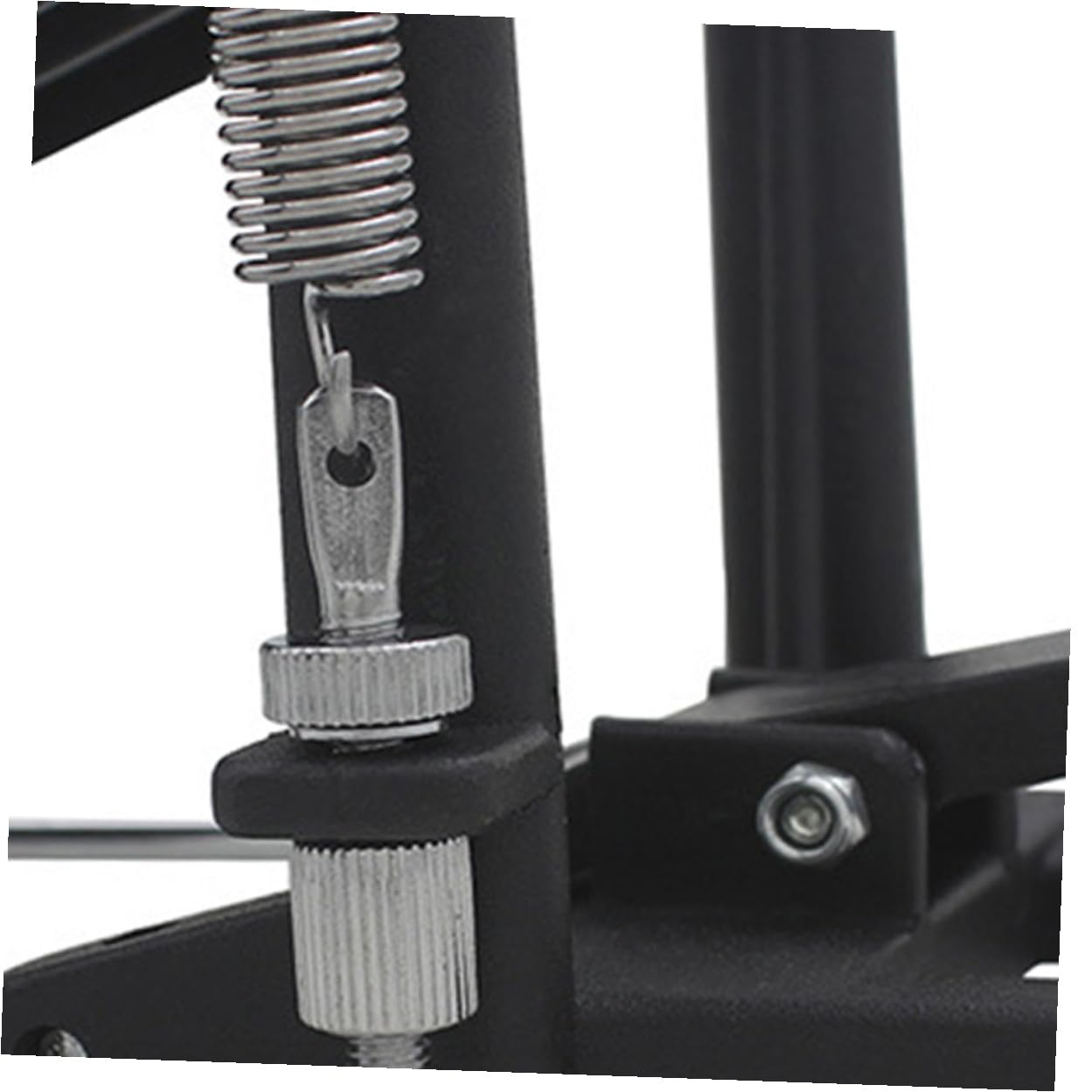 Pedale Singolo Nero per Grancassa Accessorio per Batteria | Lega Zinco Alluminio e Feltro, Struttura Robusta senza Bave, Design Classico