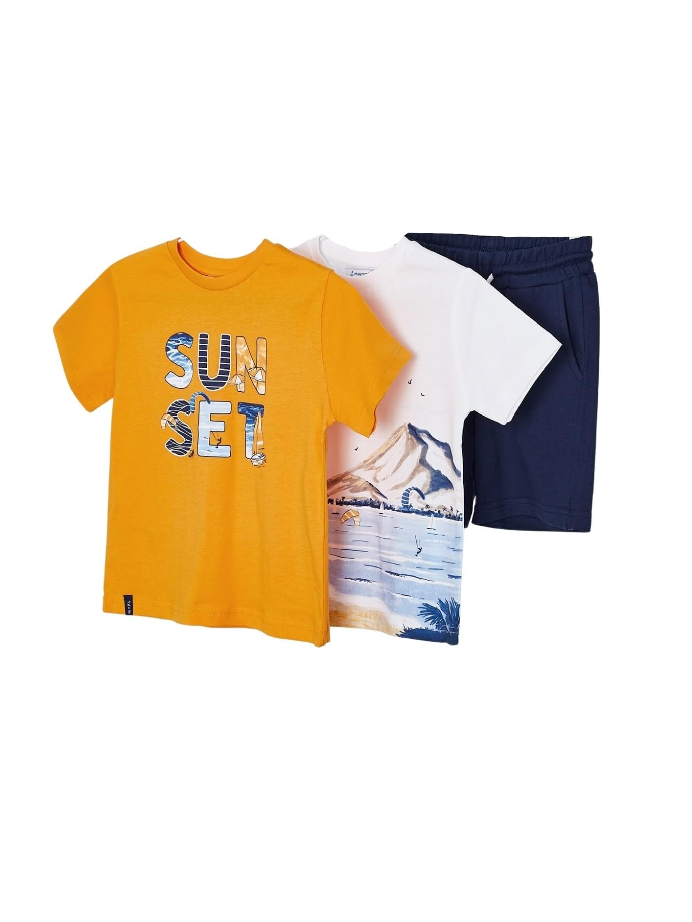 Mayoral Chandal Niño Verano – Conjunto Deportivo Niño - Conjunto Verano Niño - Sport – Pack 2 Camisetas manga corta y Pantalon corto para niño – Para niños de 2 años a 8 años