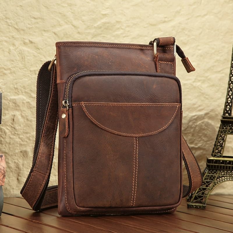 Leather Single Shoulder Bag for Men Casual Commuting Crossbody