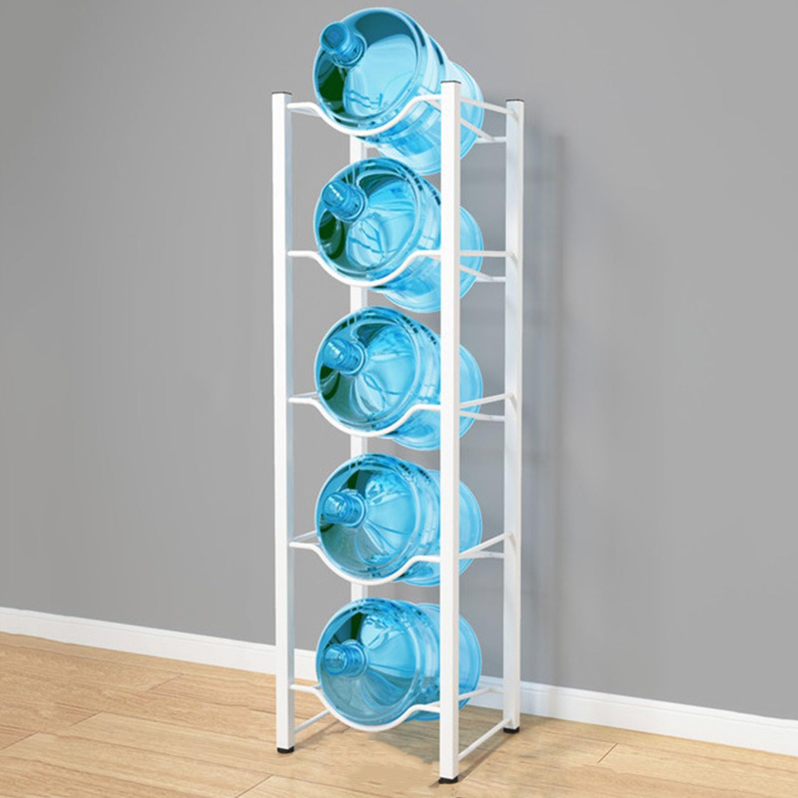 Soporte para jarra de agua de 5 galones, estante de almacenamiento desmontable de 5 niveles para botellas, enfriador de agua resistente para cocina, garaje y oficina, diseño de ahorro de espacio