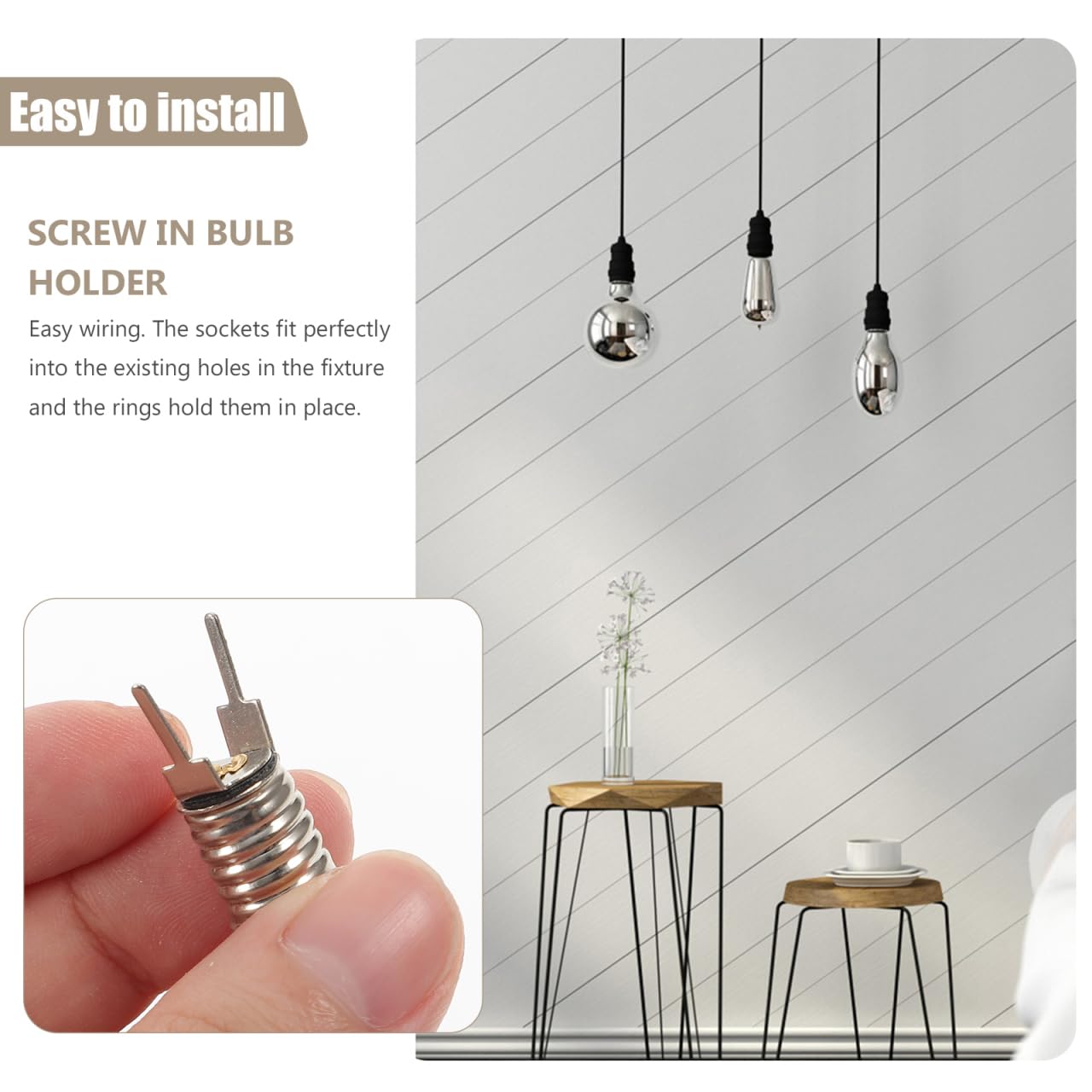 Pack De 10 Portalámparas E10 Para Mini Bombillas LED - Casquillo Pequeño, Ideal Para Luces Indicadoras, Lámparas De Mesa O Proyectos DIY