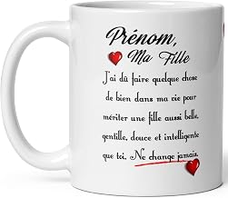 Mug with "My Daughter I Love You" Personalised Name Message of Love Ceramic Mug High Quality Gift Idea for Women Birthday Christmas Dad Day Mum Declaration Family 325 ml
