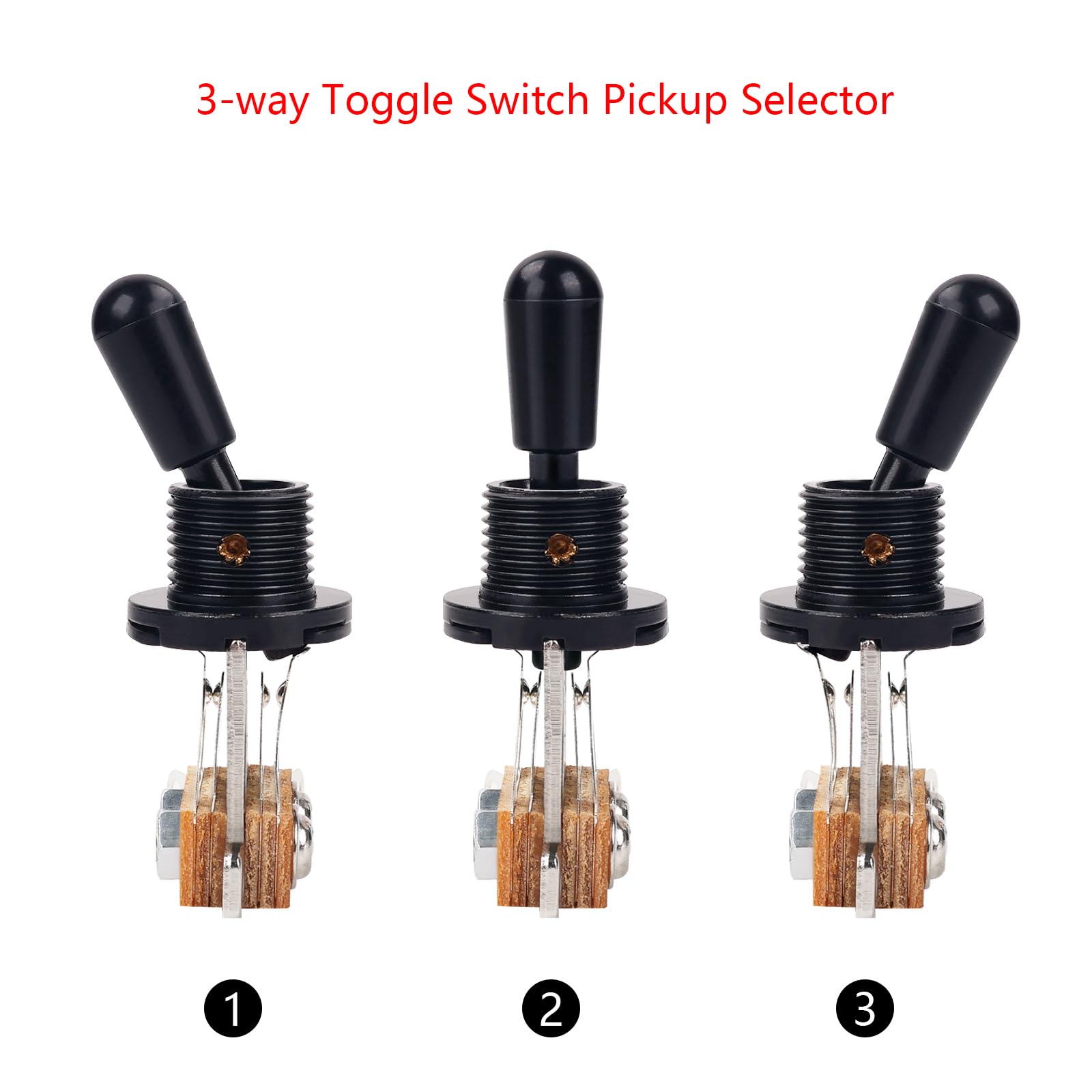 Banworks Metric 3-way Toggle Switch Pickup Selector Switch for Epiphone EPI LP Les Paul Style Guitar JT/DWQ-01 Black with Black Tip - Image 3