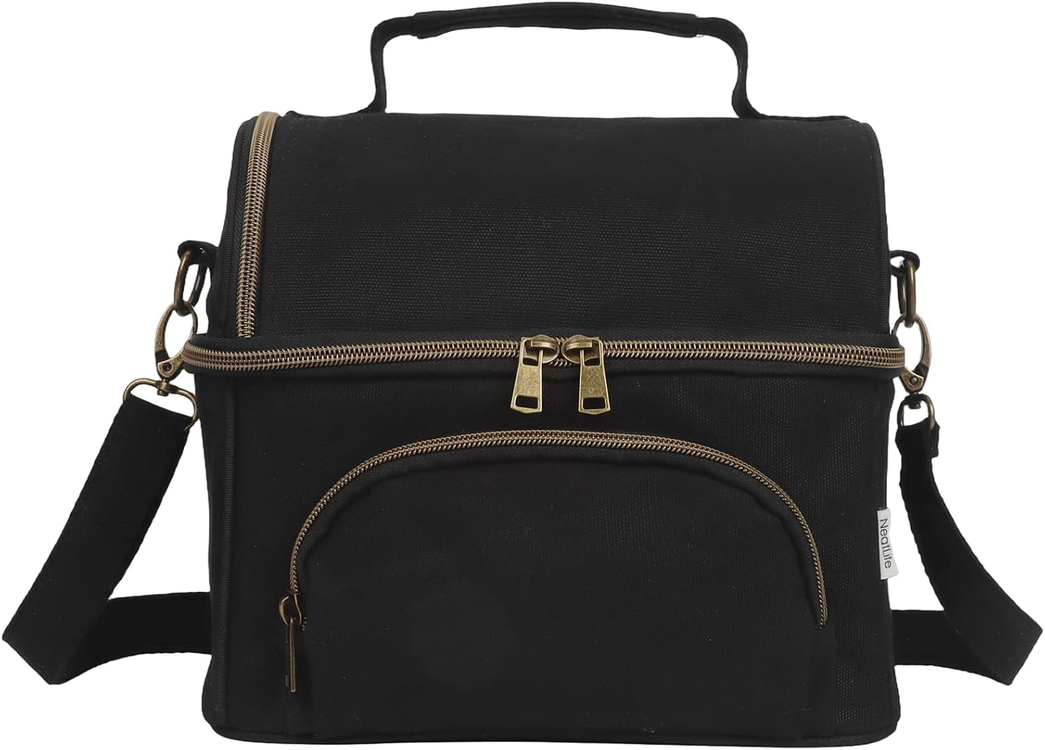 Waxed Canvas Lunch Cooler Bag for Men, Insulated Lunch Box with Two Compartment, Small Soft Cooler Lunch Bags with 2 Ice-Packs, 10.5L Leakproof Lunchbox for Work, Camping, Beach and Road Trips