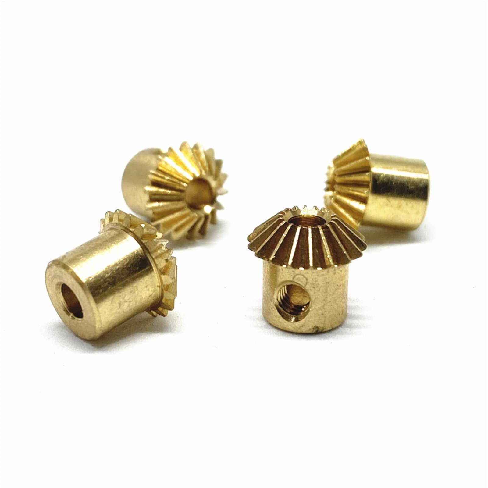 Piccoli ingranaggi conici in ottone, 2PCS 0.5M 18T Ingranaggio conico 3mm Foro Ottone Ingranaggio conico M3 Vite 0.5 Modulo 18 Denti Ingranaggio conico Piccolo Ingranaggio conico mitra verme