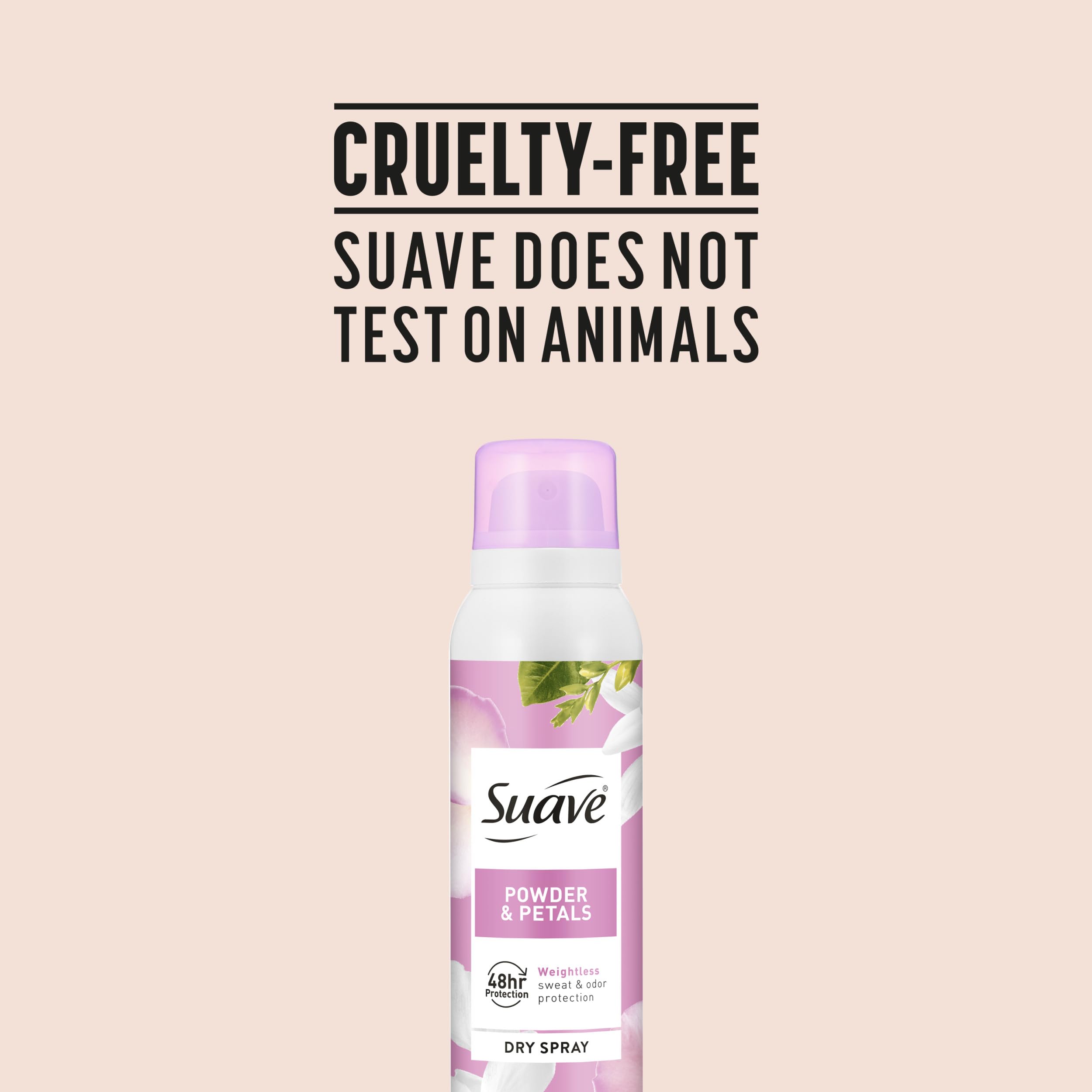 Suave Powder & Petals Antiperspirant Deodorant Dry Spray, 3.8 oz, 12 Pack