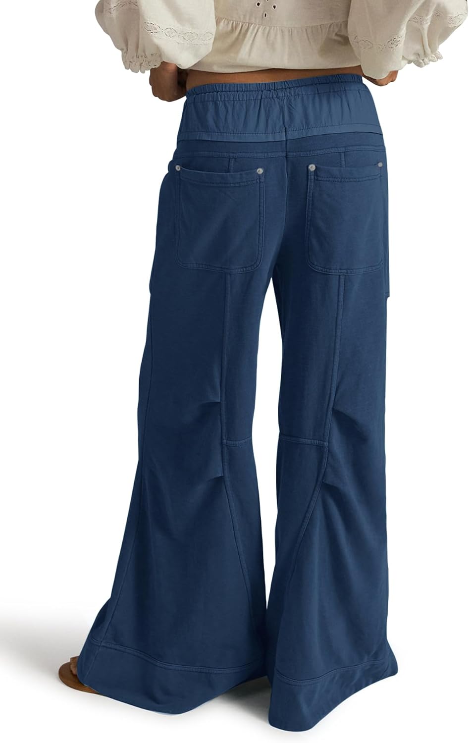 FASHIONSPARK Womens Baggy Sweatpants Casual Wide Leg Pants Patchwork Loose Lounge Pants Fall Outfits with Pockets - Image 2