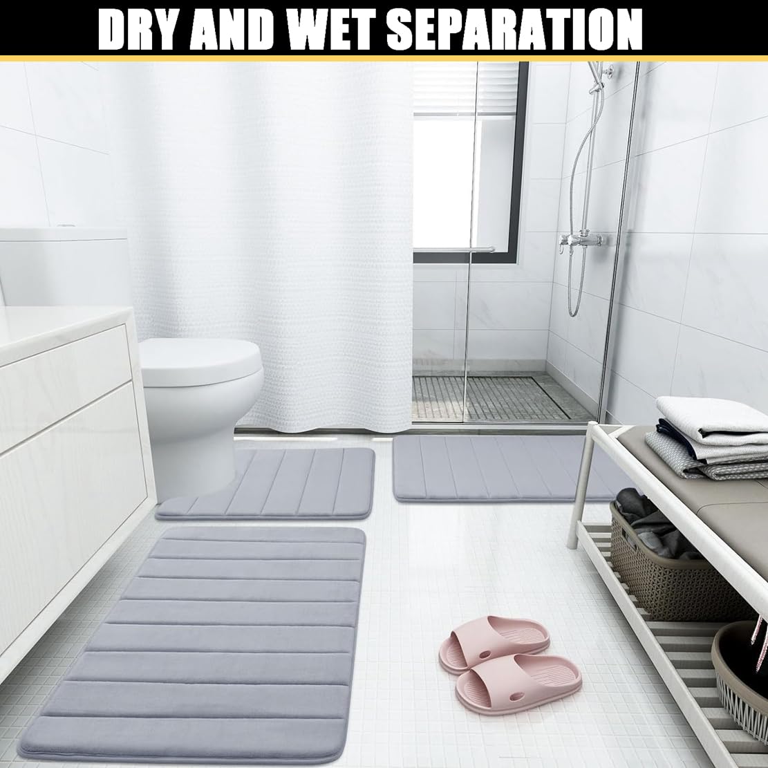 Felpudo para Puerta, alfombras de baño, Gruesas, con Memoria, Fuerte, Absorbente de Agua, Lavable, ultrasuave, cómoda, Cuarto de Lavado, Verde, 20 "x 32"