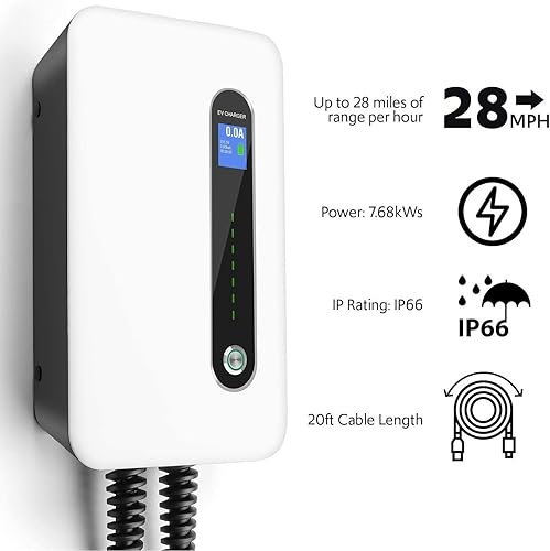 Miniatura 2 de Lectron Estación de carga de vehículo eléctrico de 240 V y 32 amperios de nivel 2 EV con cable J1772 de 20 pies197ft y enchufe NEMA 14-50 - EVSE 768