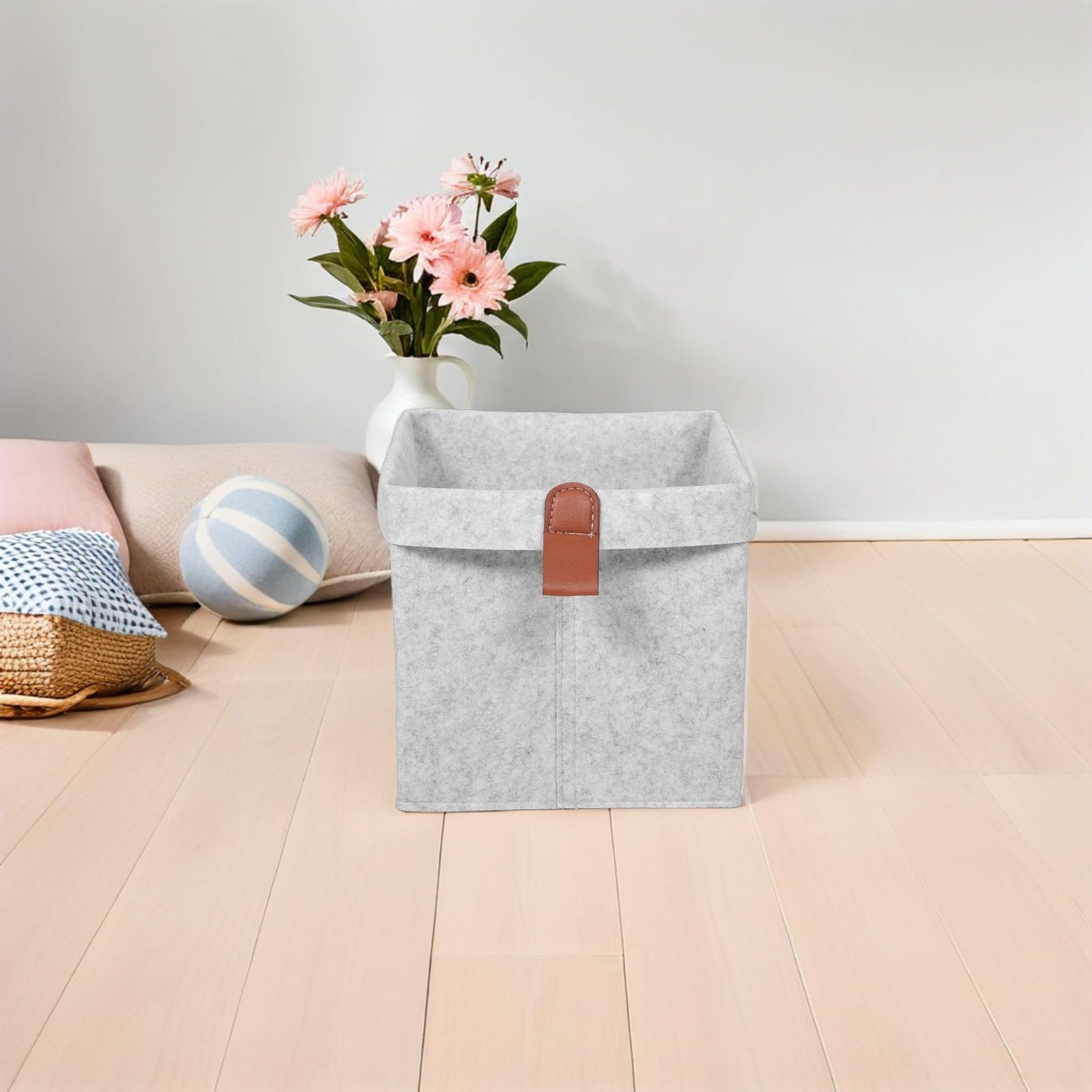 6 Cestos Organizadores de Fieltro Plegables para Bebés, Diseño Portátil y Ahorro de Espacio, Forma Cúbica y Material No Tejido para Closet y Oficina