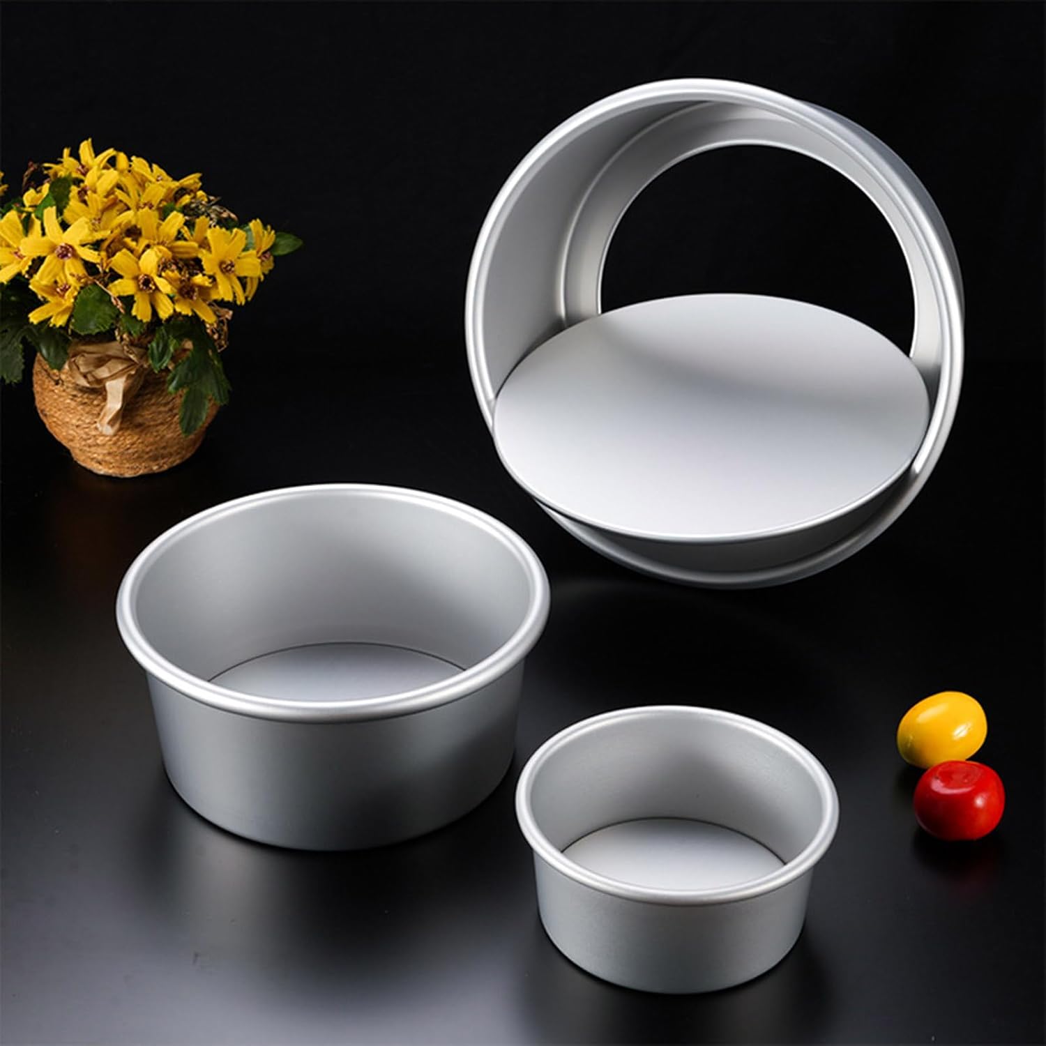 Cookie Cake Pans Kitchen Baking Mold With Removable Bottom Aluminum Round Tins Bakewares Baking Accessories Aluminum Round Cake Pan With Removable Bottom