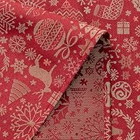 GAMUSI Kersttafelkleed, jacquard, goudkleurig garen, vierkante eettafel, kerstdecoratie, 140 x 140 cm, goudkleurig