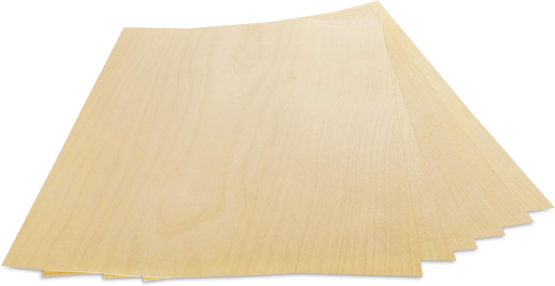 WoodPress® Real Maple Wood Veneer - Pack of 6 Sheets - A4 Size (apx. 21cm x 29cm) - Veneer for Marquetry, Model Making & Furniture Repair