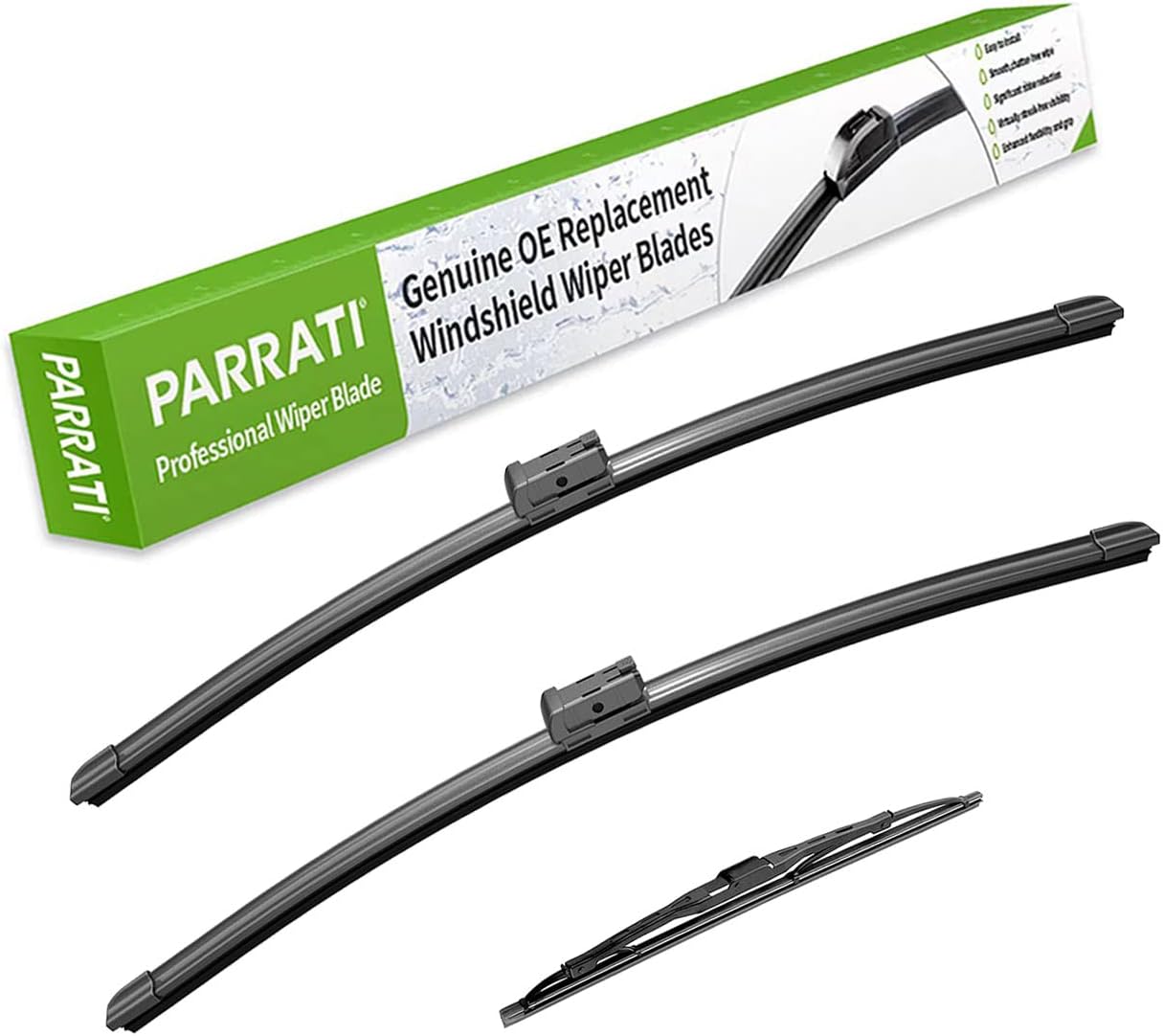 PARRATI® Windshield Wipers for Chevrolet Chevy Equinox 2010-2017,24"+17" Front and 13" Rear,OEM Replacement Wiper Blades,Quiet & Streak-Free(Set of 3)