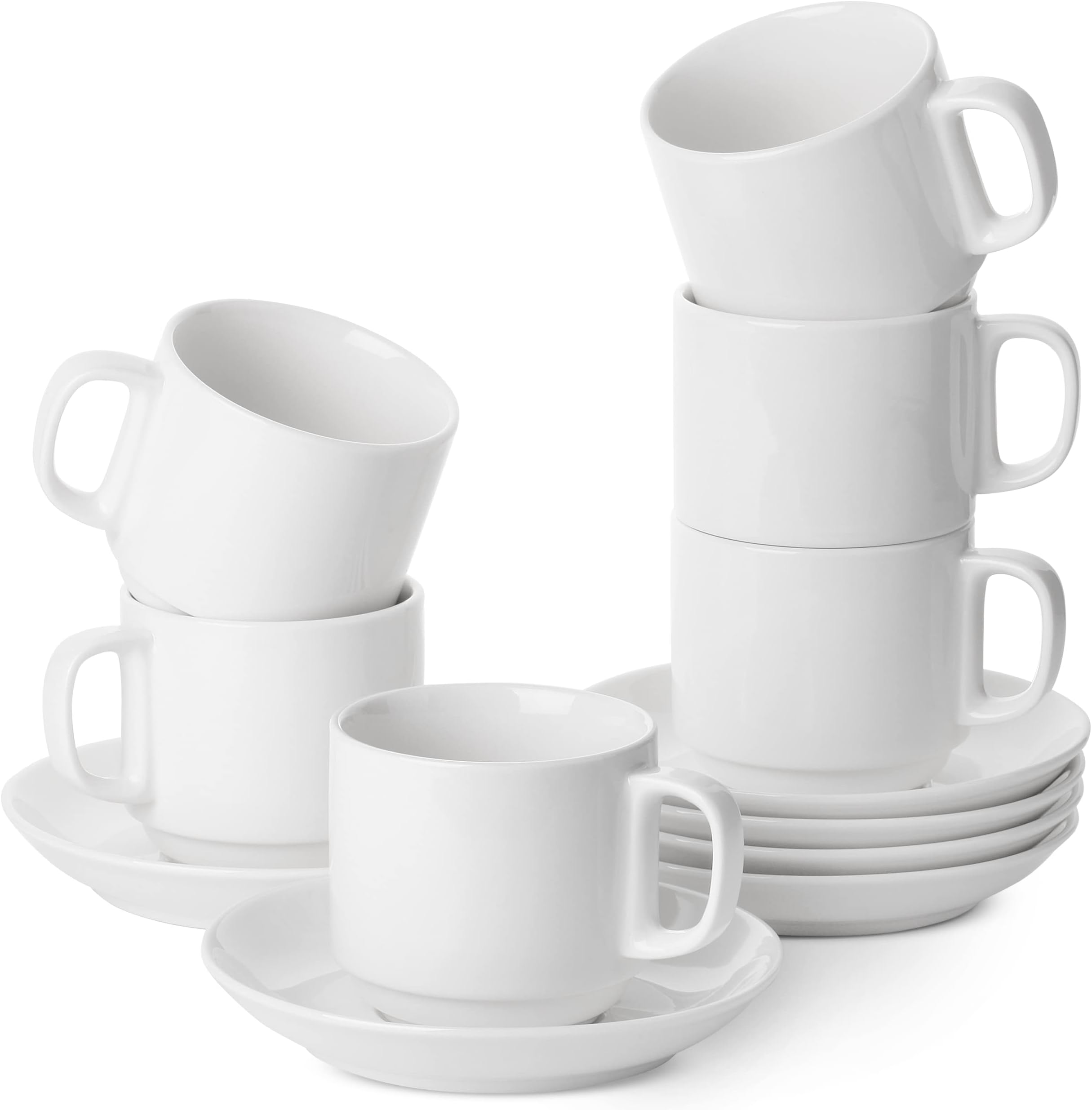 Stackable Tea Cups and Saucers
